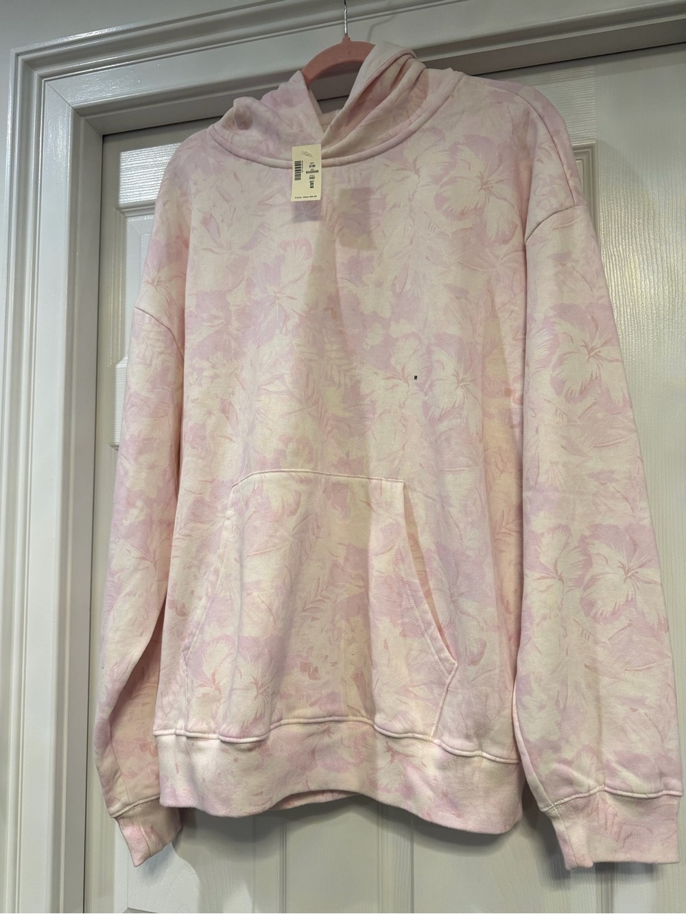 Aeropostale Light Pink Floral Hoodie Sweatshirt
